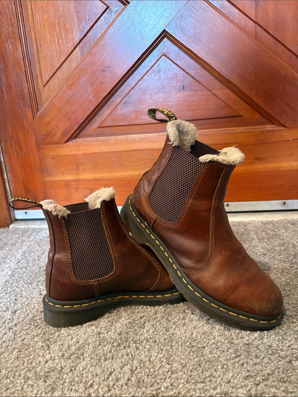 Fur Lined Brown Dr. Martens